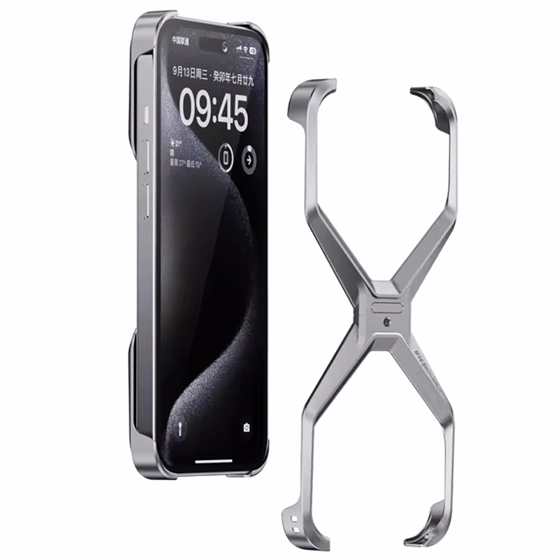 Aluminum Alloy X-shaped Metal Frame for iPhone 15 Pro Max 14. 