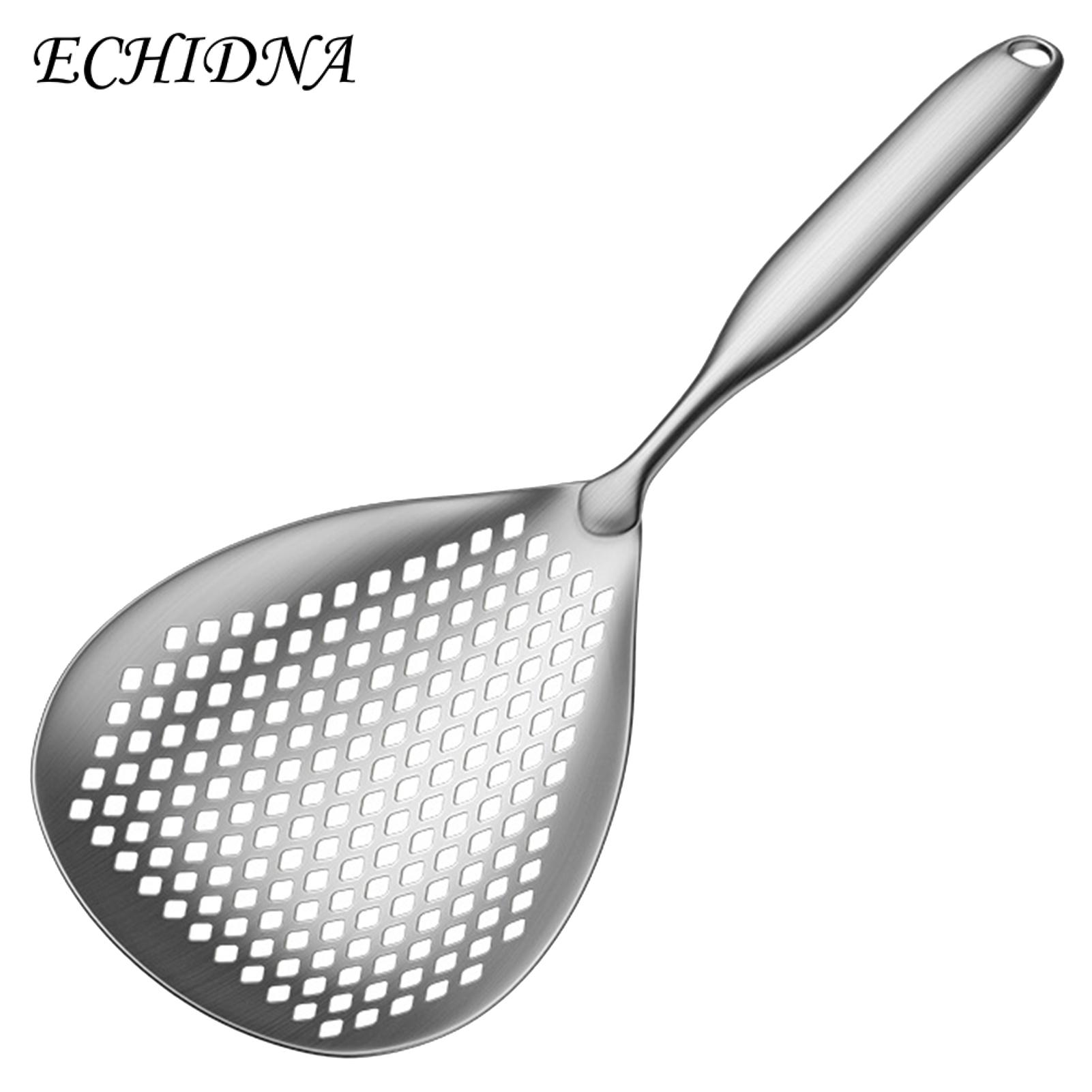 Filter Spoon Stainless Steel Skimmer Spoon for Cooking Noodles Dumplings Heavy Duty Pasta Strainer with Long Handle Holes Kitchen Colander Tool Dumplings Filter Spoon
