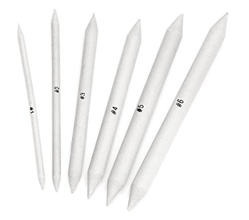 6 PCS Blending Stumps and Tortillions, Sketch Drawing Tools, Paper Art Blenders for Student Sketch Drawing. 