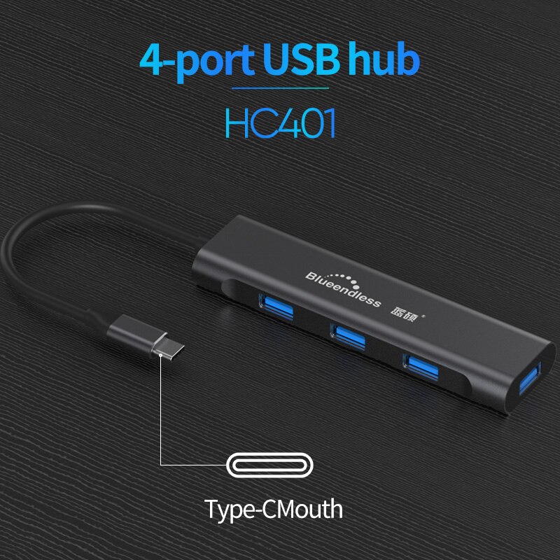 【VisioN Shop】Blueendless c hub USB3.1 Type C 4 port USB3.0 High Speed usb support 5Gbps For MacBook pro type Hub. 