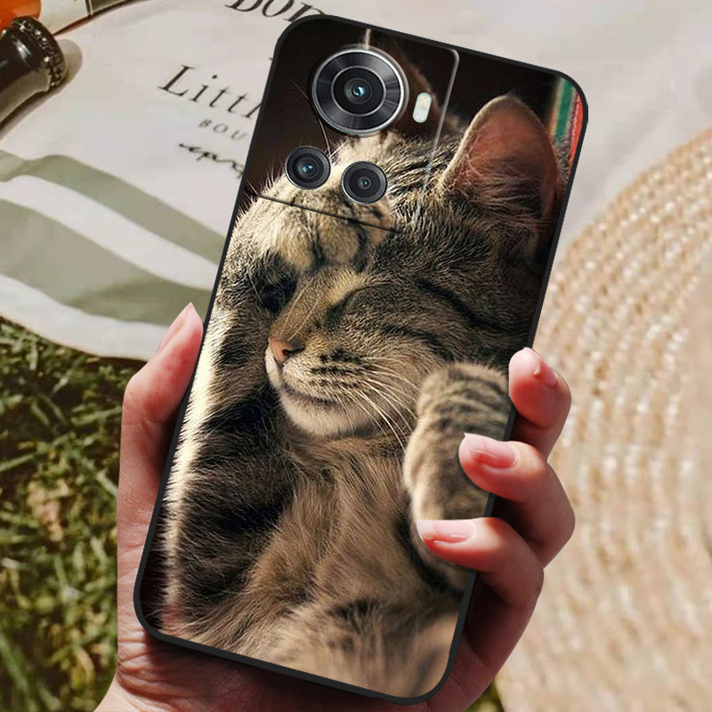 For OnePlus 10R 5G Case Black Silicone Soft Phone Cover For OnePlus 10R Case OnePlus10R 1+ 10 R Back Cases Lion Wolf Coque Funda. 