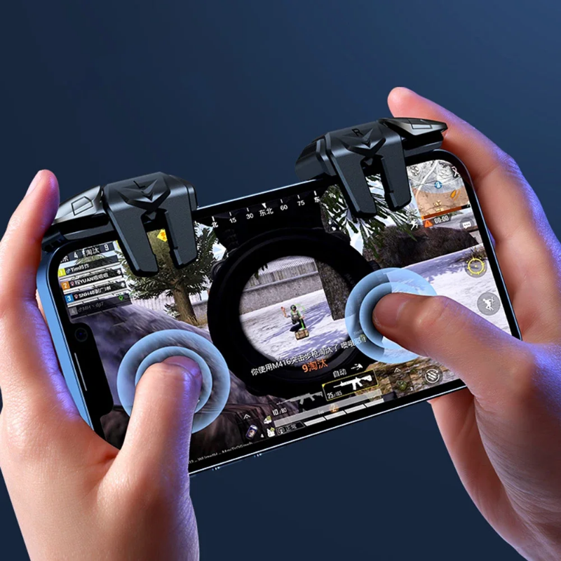 G21 Mobile Phone Game Trigger Gamepad Joystick 6-Finger Aim Shooting L1 R1 Key Button Game Fingertips For PUBG Game Controller. 