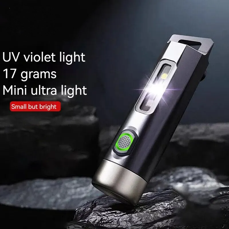 SFL1121(PHILIPS) type C rechargeable mini torch flashlight Strong light flashlight keychain lighting Mini mini emergency light. 