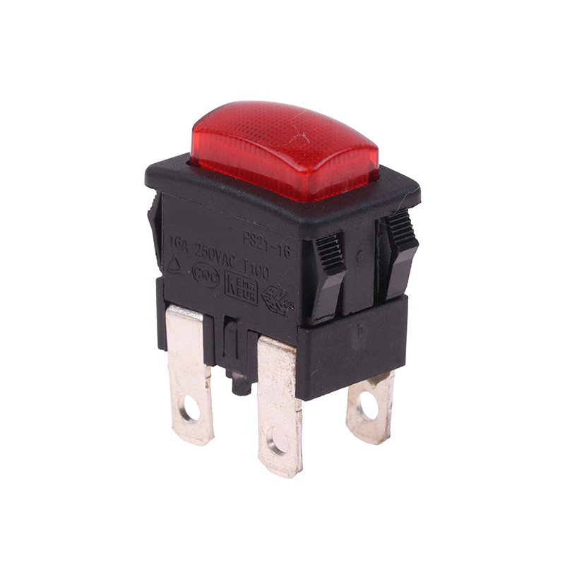 16A Self-Lock On Off Push Button Rocker Switch PS21-16 Heater Electrical Switch. 