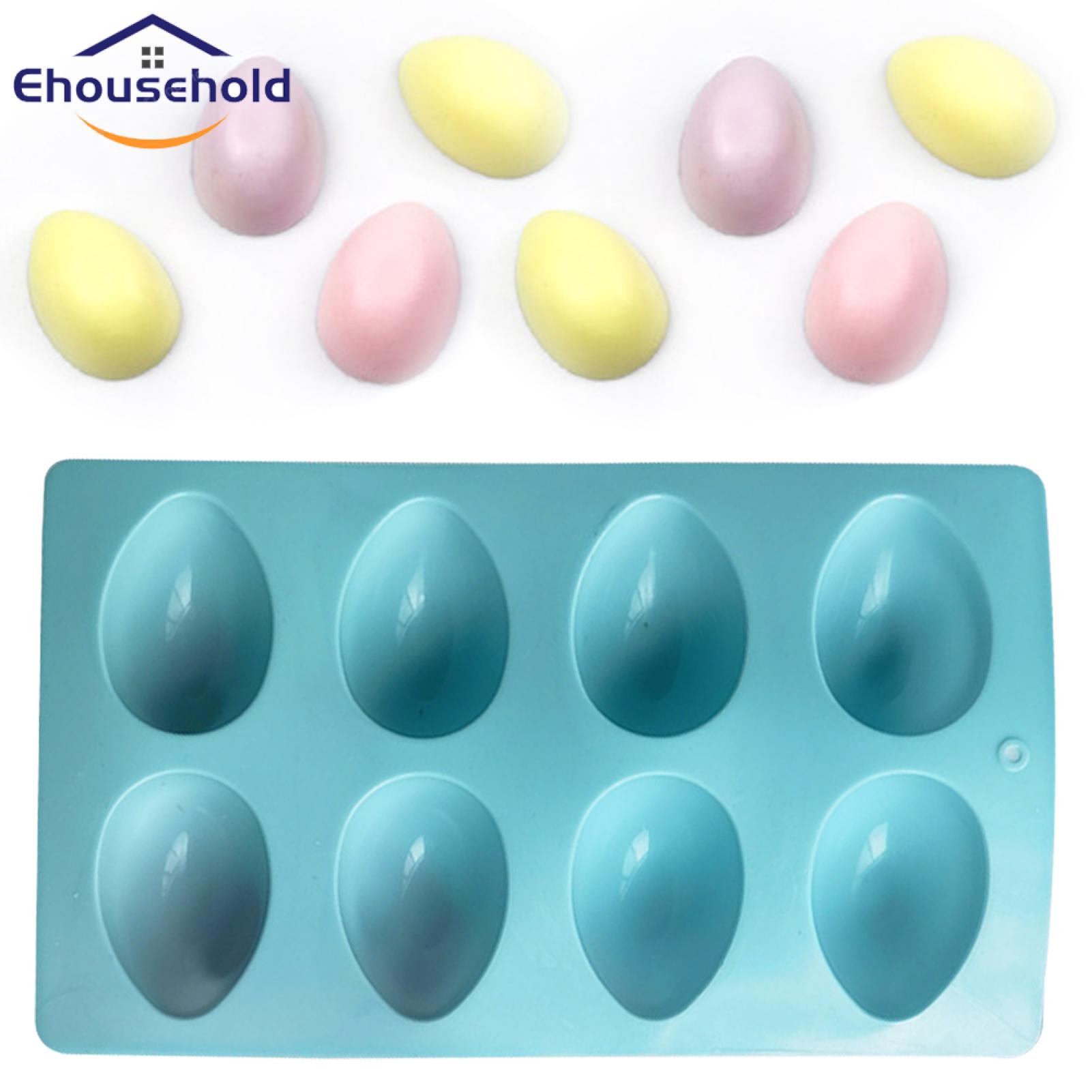 Cake Mold Reusable 8 Grids Easter Egg Shaped Silicone Mold. 