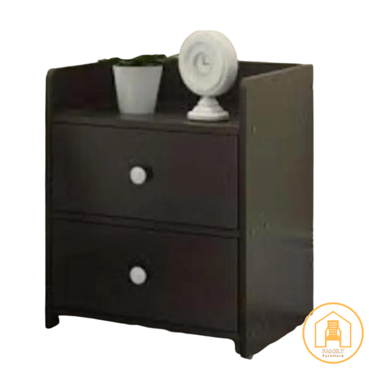 Indispensable - Bed Side Table with Two Large Drawer Size- L16 + W16 + H24 Inch - Family Furniture  - Furniture & Decor. 