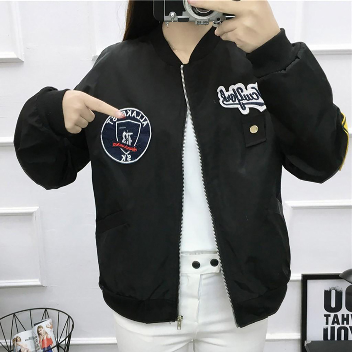 Women Casual Fashion Baseball Jacket 