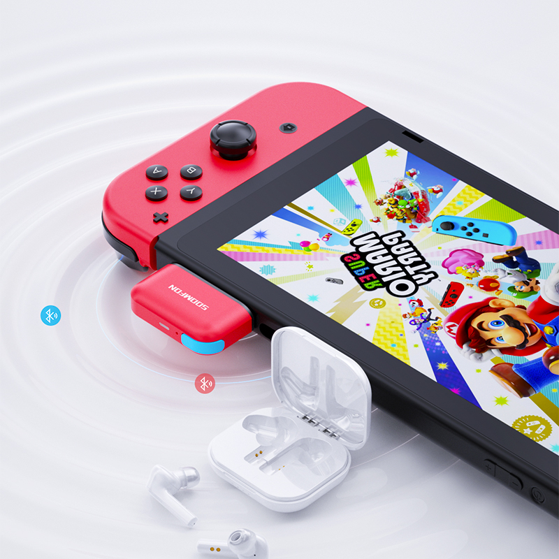 SOOMFON Bluetooth 5.0 Transmitter Wireless Audio Adapter for Nintendo Switch Lite 3.5mm Jack. 