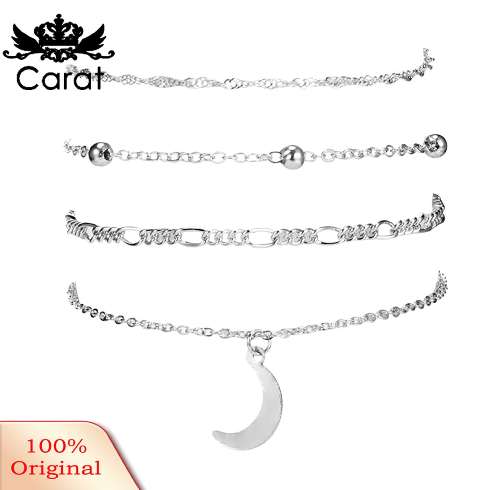 Ankle Brelet Moon Charm 4Pcs Charm Anklet