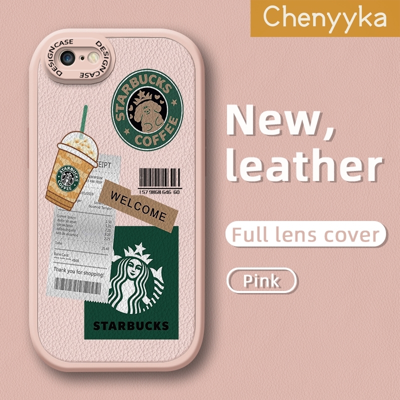 Chenyyka For iPhone 6 Plus iPhone 6s Plus Case Cartoon Cute Coffee Thin New Design Leather Soft Back Cover Camera Protect Cases Shockproof Casing. 