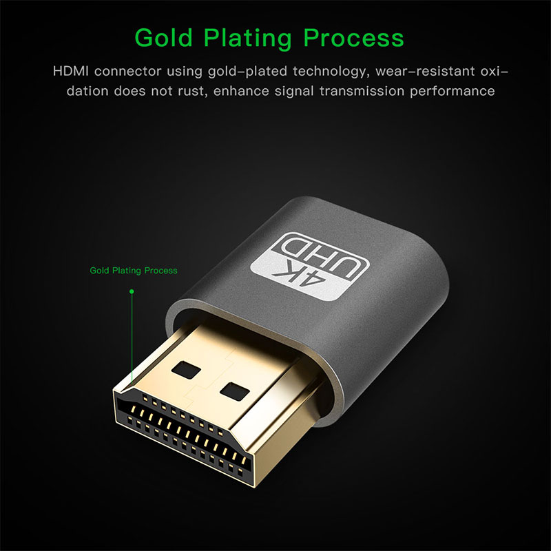 Headless Ghost DDC EDID Dummy Plug Virtual Display Emulator Adapter HDMI. 