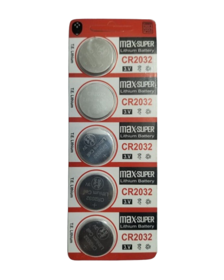 max-super CR2032 3V Lithium Battery - 5 Pieces