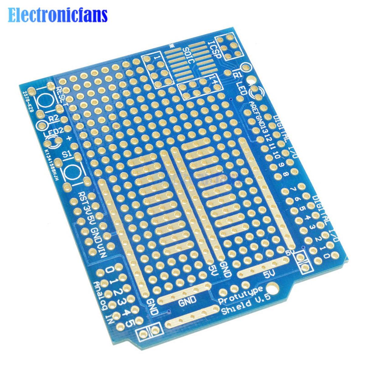 【Alizeker Mall】Prototype PCB For Arduino UNO R3 Board Fiber 2.54mm Pitch DIY