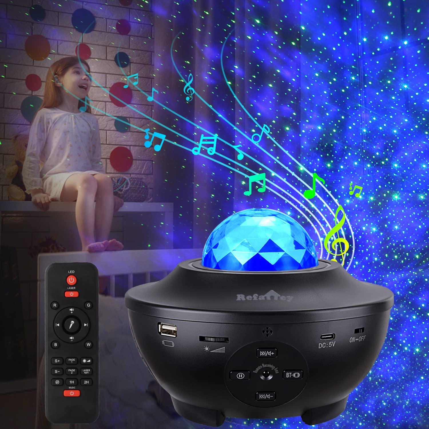 Galaxy Projector Star Starry Sky LED Night Light Projector Moon Lamp USB Bedroom Lamp Universal Mini LED Lights Projector Light Interior Ambient AtmosphereLamp Decoration Colorful Change Atmosphere lamp