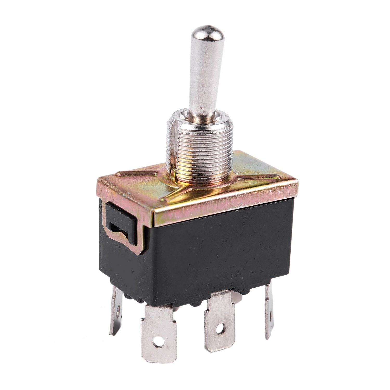 AC 250V/10A 125V/15A DPDT 6 Pins Toggle Switch Black+Silver. 