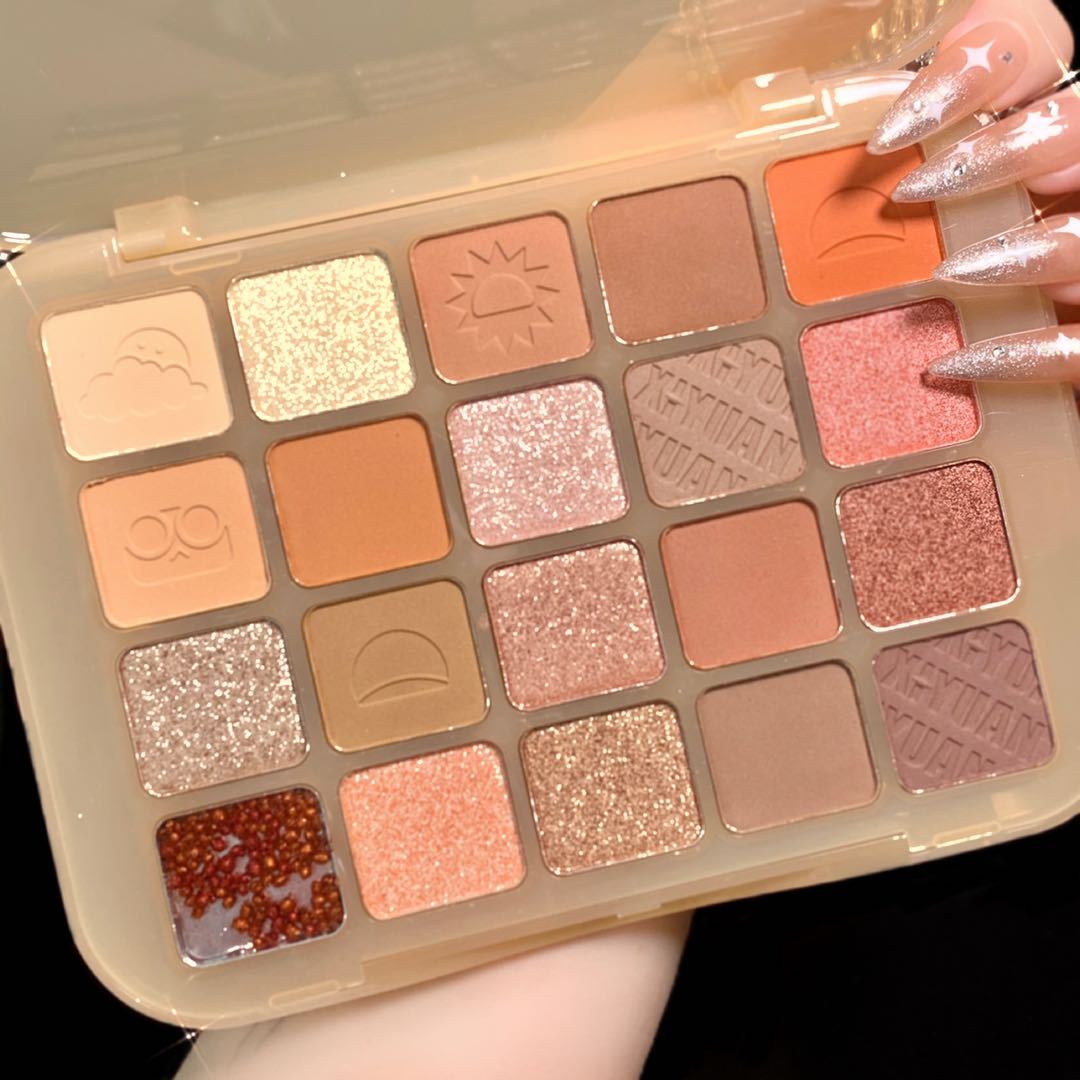 The new Xiaohongshu recommends chestnut 20 color eyeshadow palette, glitter matte, pearlescent milk tea, earth color, daily affordable students