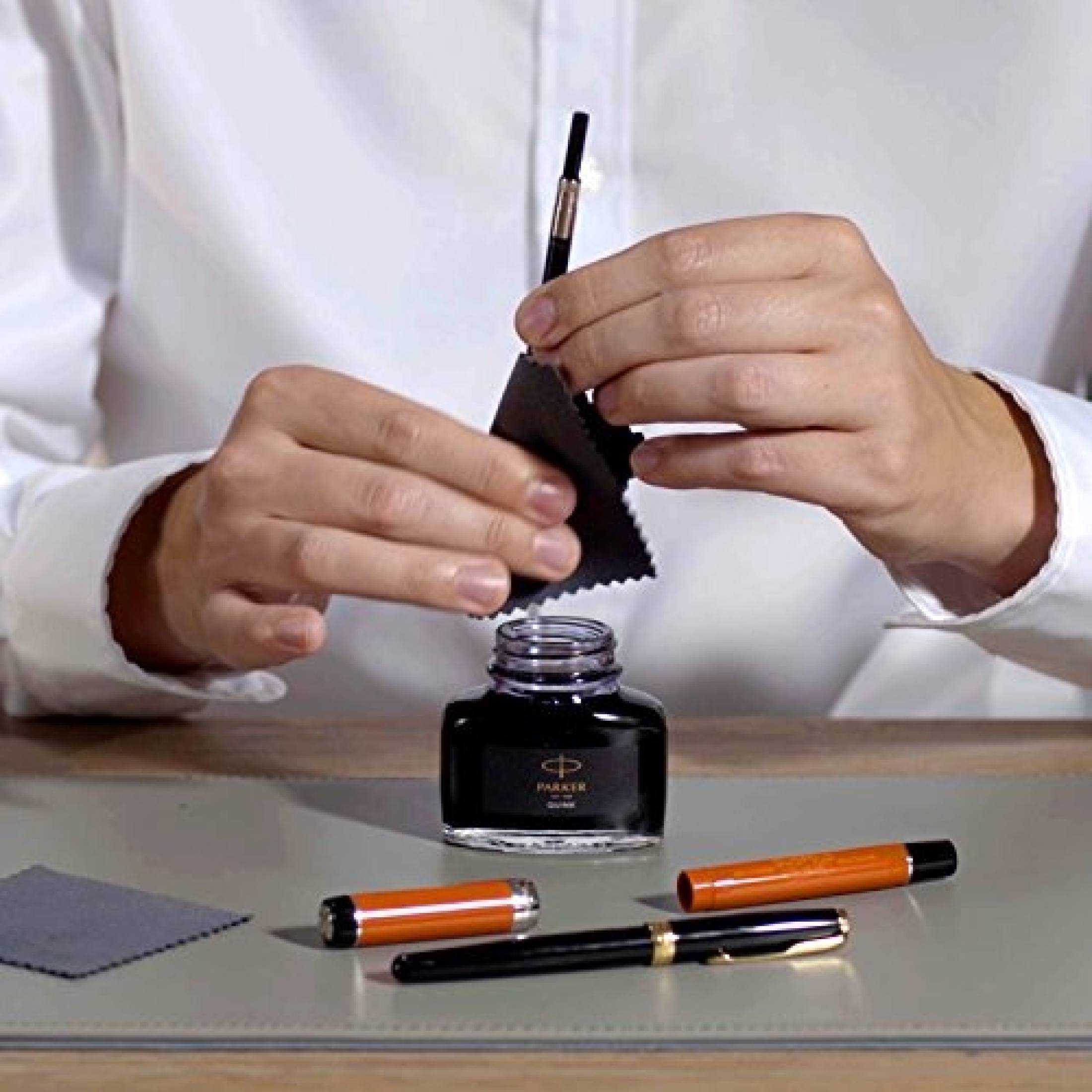 Parker Fountain Pen Liquid Bottled Quink Ink, 57 Ml, In A Box - Black. 