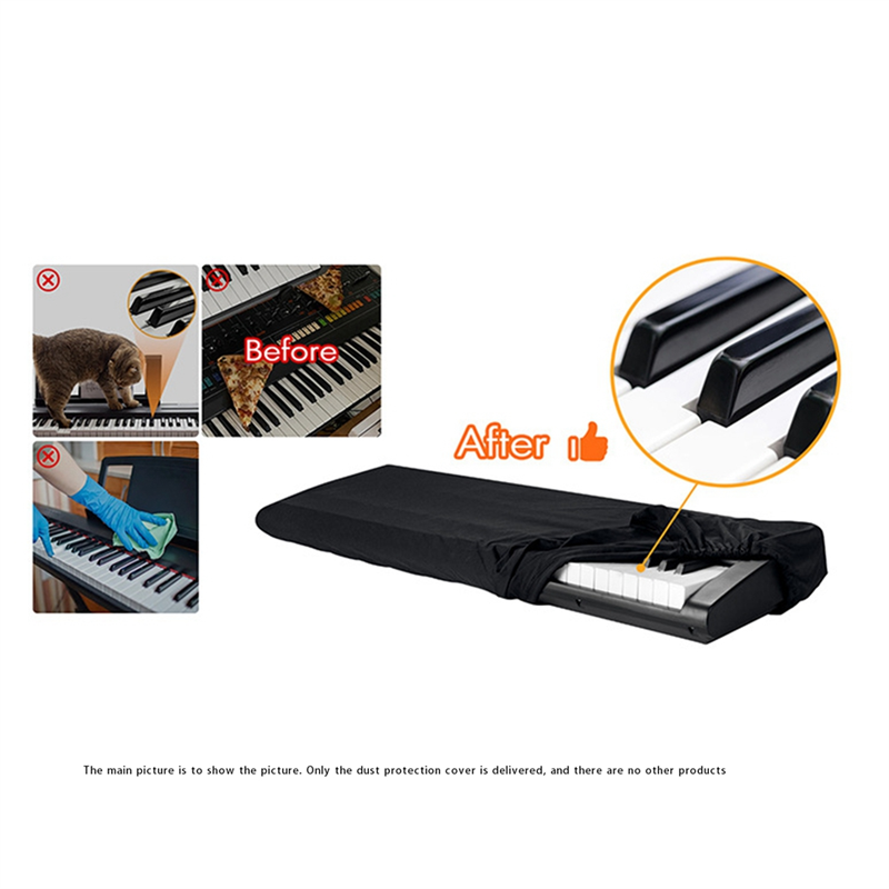Piano Keyboard Dust Cover, 88 Keys Piano Music Keyboard Dirt Proof Cover with Durable Elastic & Cord Lock Easy Install. 