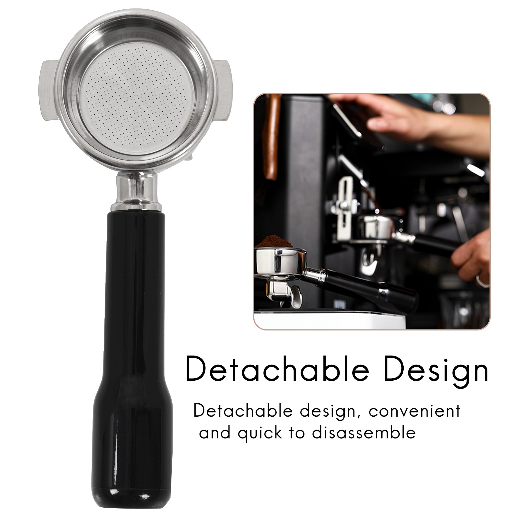 58MM Stainless Steel Coffee Machine Bottomless Filter Holder Portafilter for / Expobar Double Mouth/ E61/ FAEMA