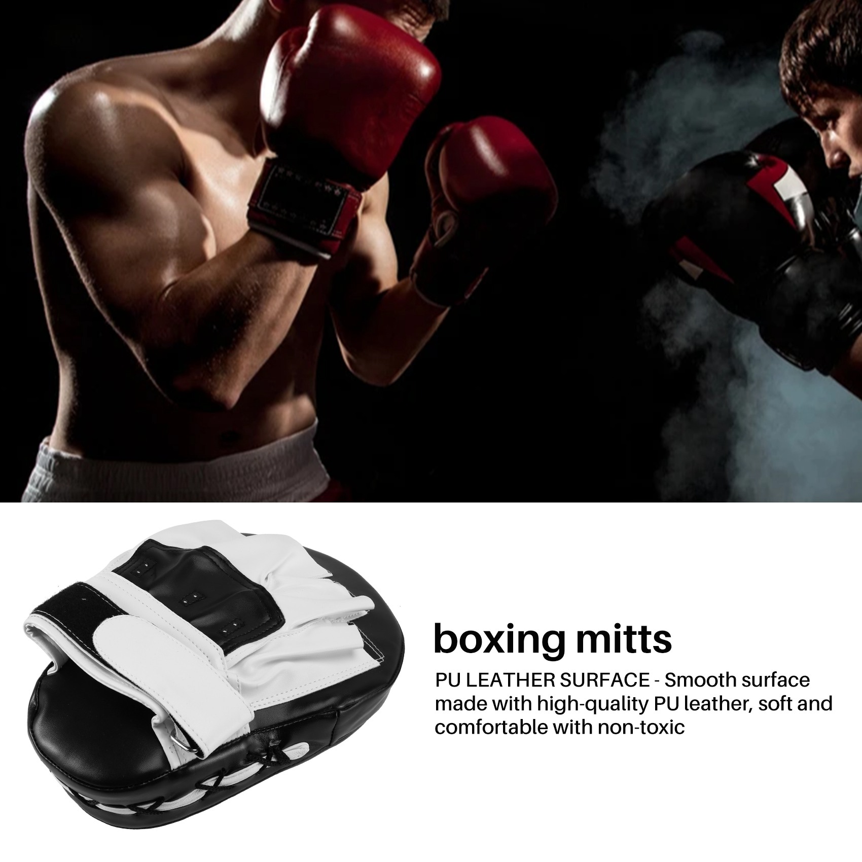 Boxing Leather Punch Focus Mitts,Target Training Hand Pads for Karate. 