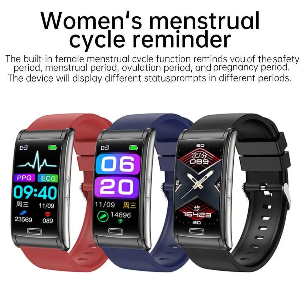 E600 Smart Watch Body Temperature Heart Rate ECG Monitoring Information Push Smart Bracelet Sports Watch. 