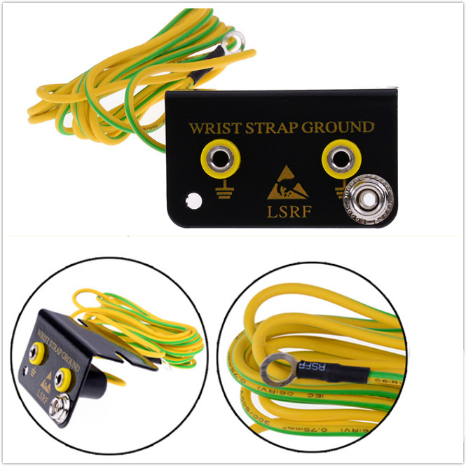 1PC ESD Ground Socket Dual Banana Plug For Anti Static Wrist Strap Armband L Shaped Socket New