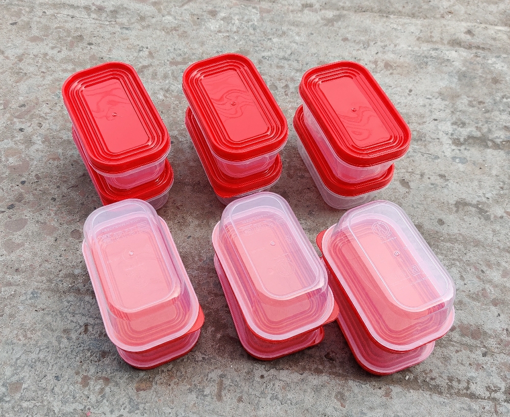12 Piece Plastic Food Storage Small Box With Lid - 200 ML. 