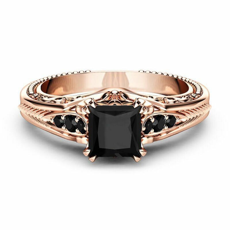 Jianjie Wish New Style Inlaid Natural Gradient Square Zircon Ring European and American full diamond micro-set women's fingers. 