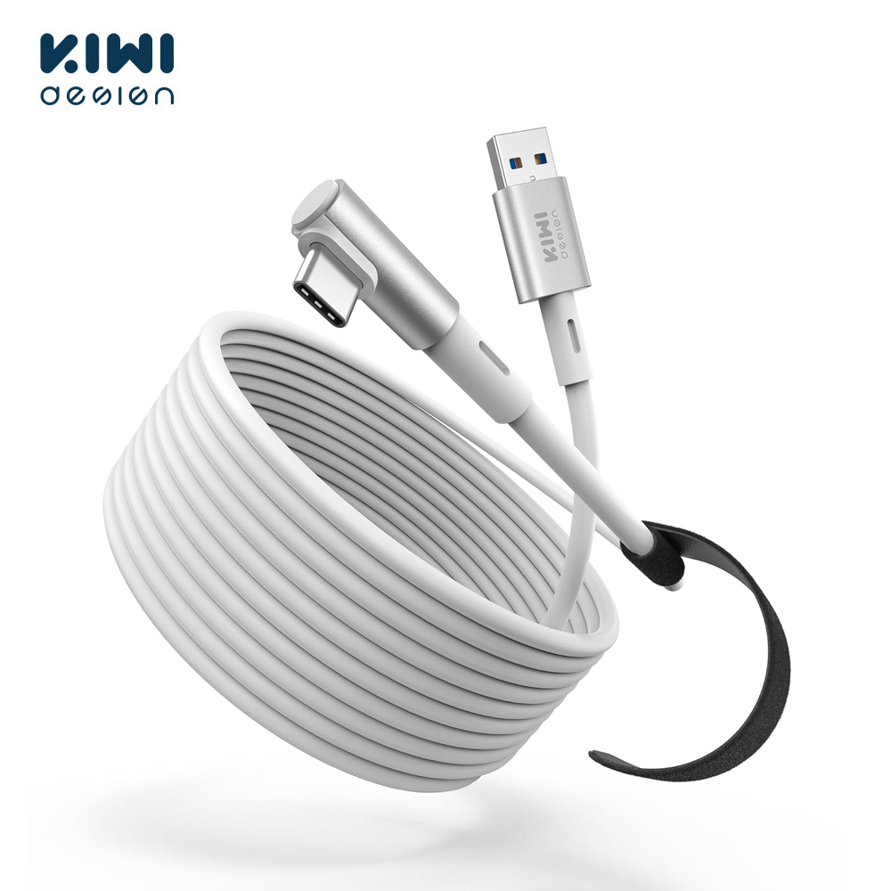 KIWI design 16FT/5M USB 3.0 A to C Cable Link Cable Compatible with Quest 3/Quest 2 / Pro/Pico 4 to Play PC VR and Steam VR