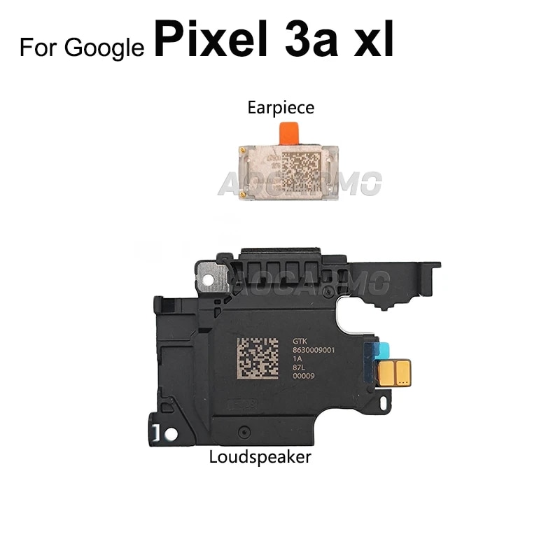 Aocarmo For Google Pixel 3A 3aXL XL Top Ear Speaker Earpiece + Bottom Loud Speaker Buzzer Ringer Flex Cable Replacement PartBasketball. 