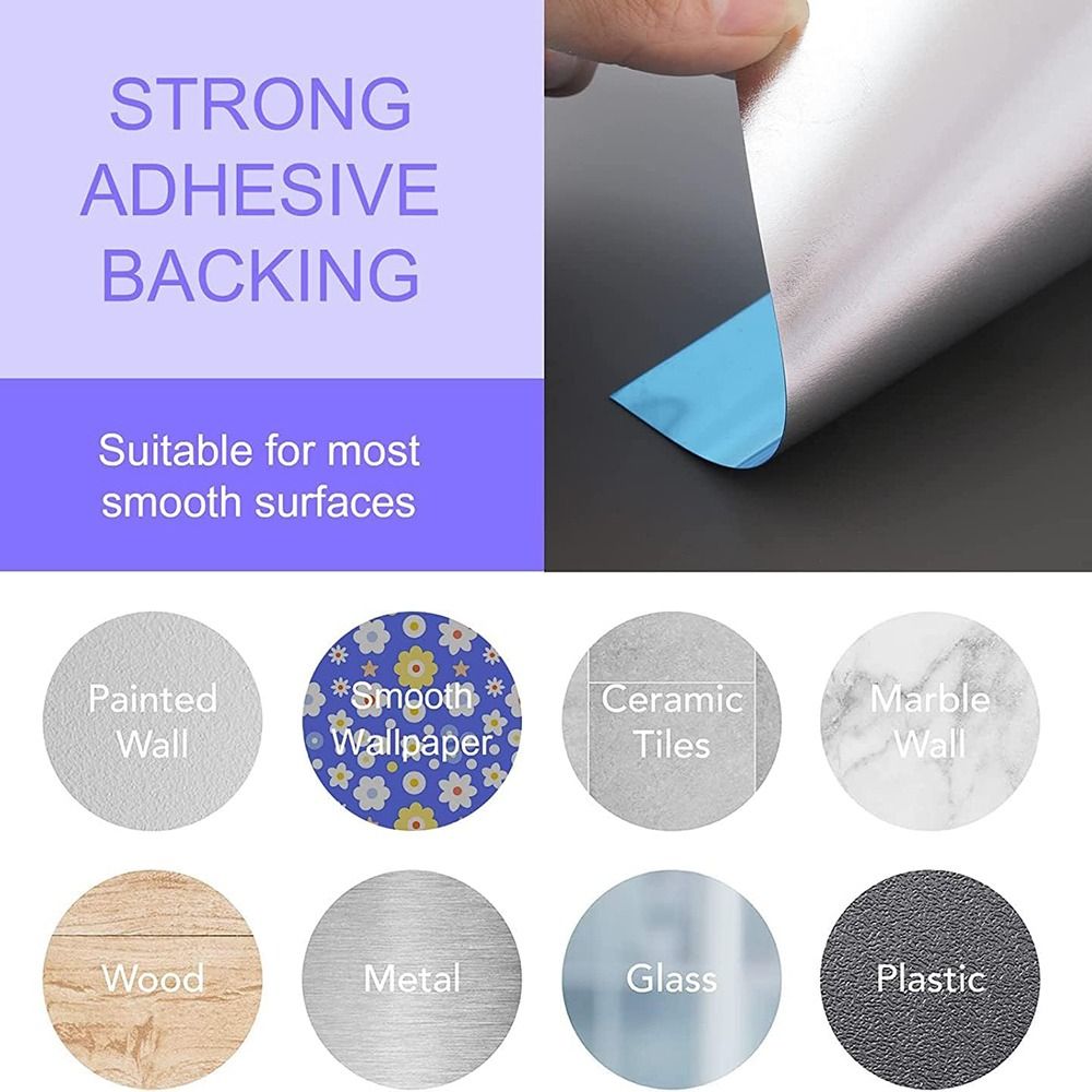 Safety Unbreakable Flexible Mirror Sheets Non Glass Cuttable PET Plastic Mirror Sheet Frameless Square Self Adhesive Stick on Mirror Tiles DIY Craft. 
