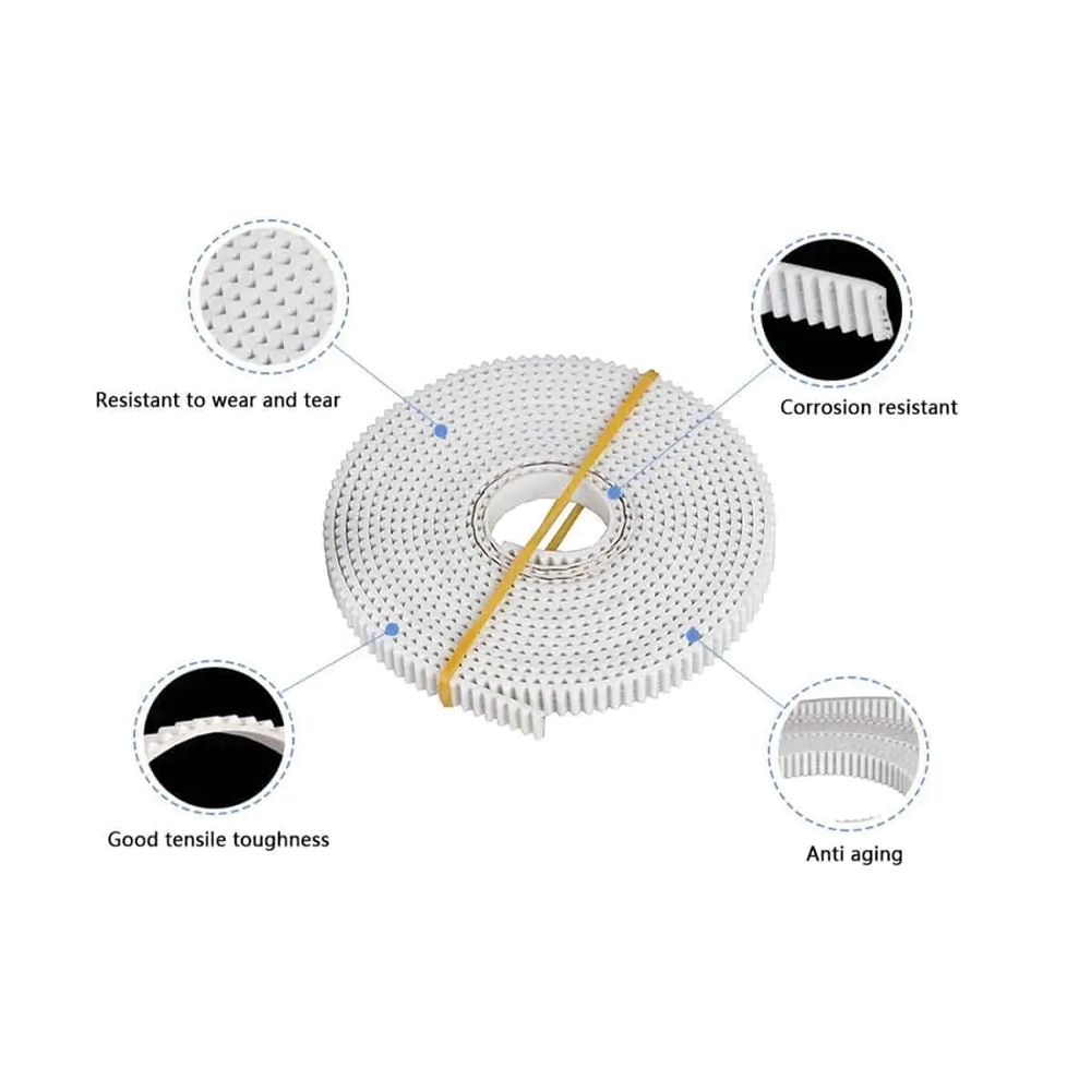Pu With Steel Core Gt2 Belt 2Gt Timing Belt Width 6Mm 1M For 3D Printer Parts Anti-Wear Reinforce Open Belt. 