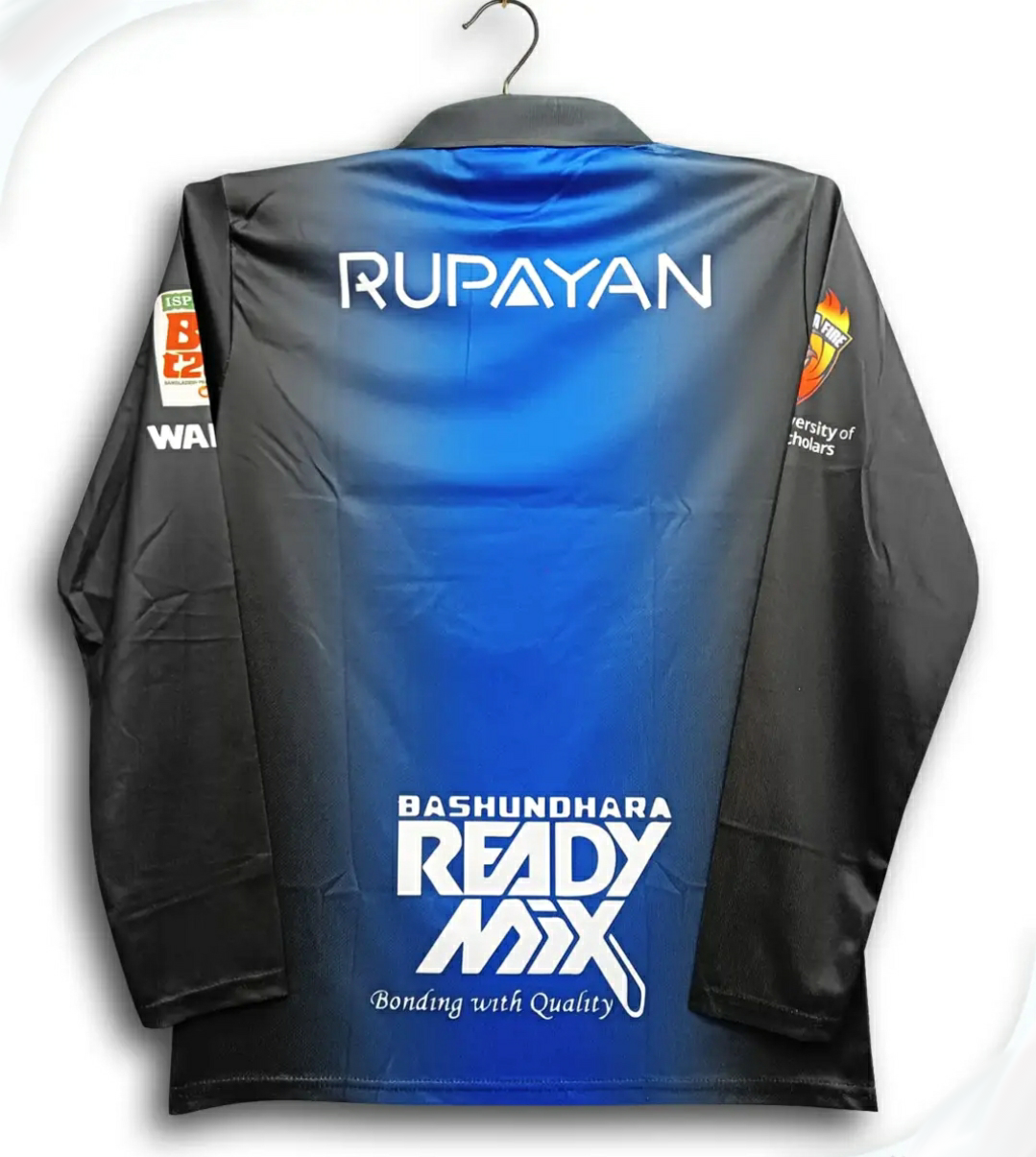Rangpur Riders BPL Full Sleeve Collar Jersey  New Jersey 4 part Jersey 2024. 