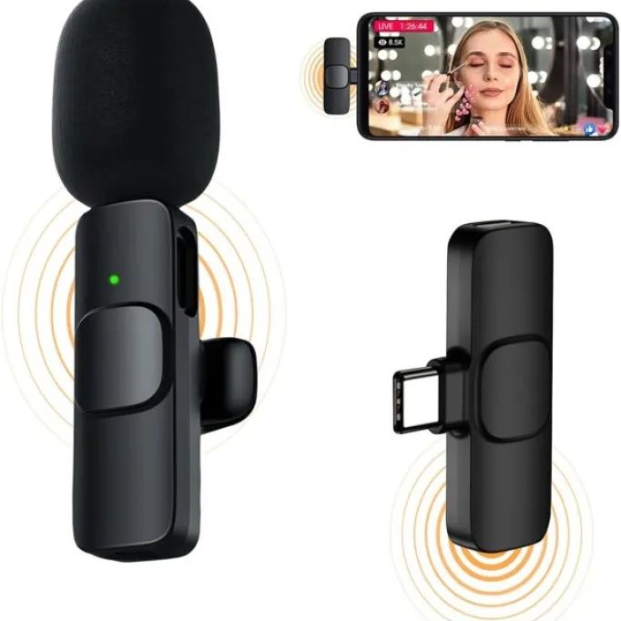 K8 Wireless Microphone Professional Lapel Lavalier Microphone Remove Noise For Typ c Microphone. 