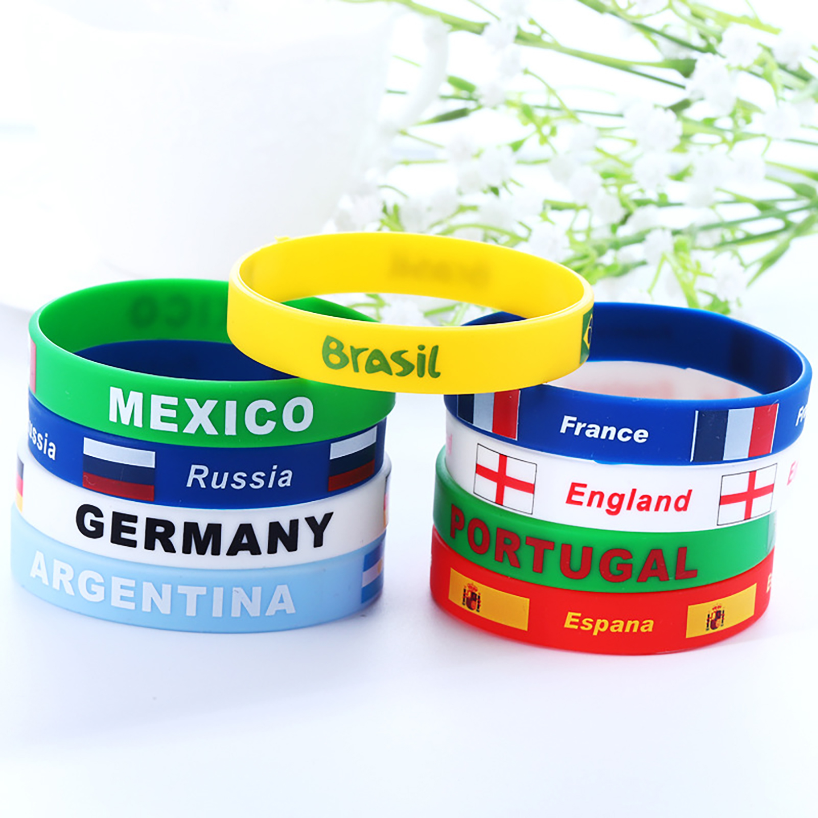 Qatar World Cup 2022 Football Soccer Silicone Unisex Sports Bracelet