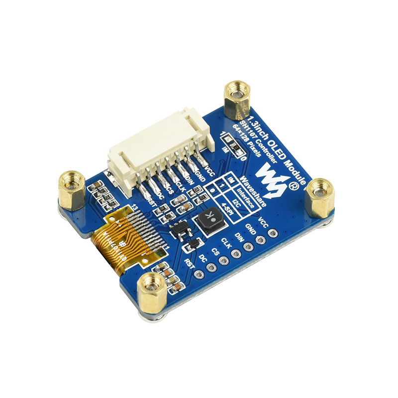 Raspberry Pi Display 1.3-inch OLED Expansion Board SPI Communication SH1107 Driver Black and White Display. 