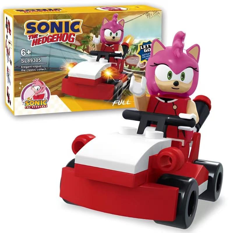 Sonic The Hedgehog Cycle Racing Building Blocks Model Set Small Particles Anime Cartoon Assemble Bricks Educational Games Toys. 