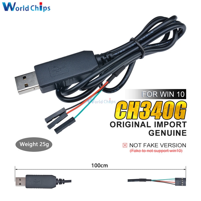 【happy one】CH340G CH340 Download Line Cable to TTL Serial Wire Compatible for WIN 7 8 10 For Arduino Raspberry Pi. 