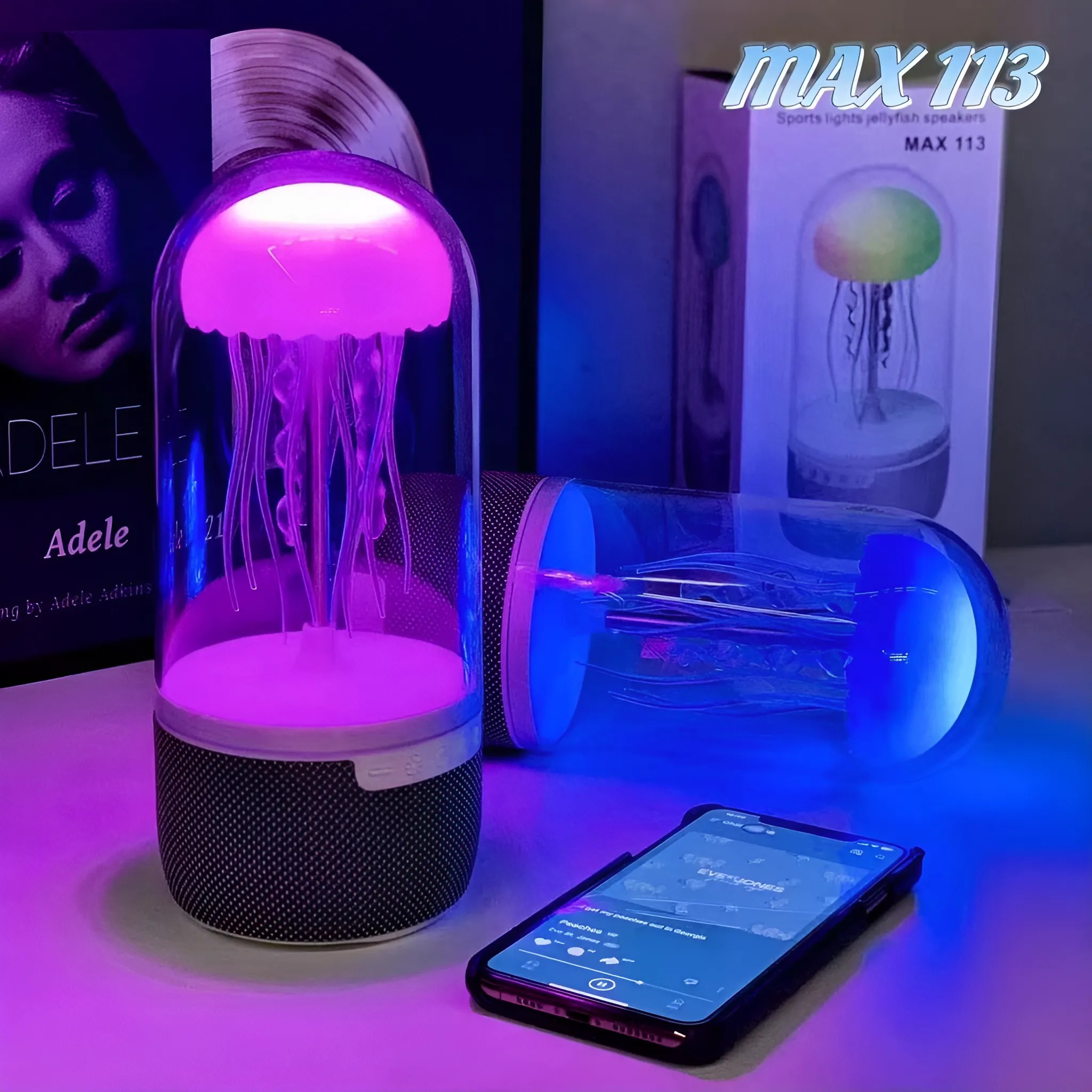 Max 113 Jellyfish Speaker with Colorful Octopus Lights. MAX-113 Smart Light Color Speaker Sound Instrument Max113. 