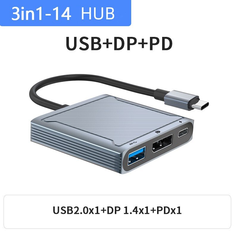 8K 60Hz DP 3 in 1 Hub Adapter USB C to Displayport 4K@120 Type C PD 100W Charge Extender Display Port HUB For MacBook Air Pro. 