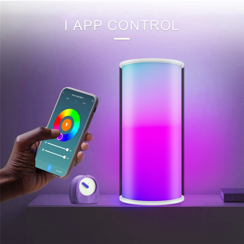 Tuya Smart WiFi Table Lamp RGBW Dimmable 12LED Light Touch Control Bedside Night Light for Alexa Home. 