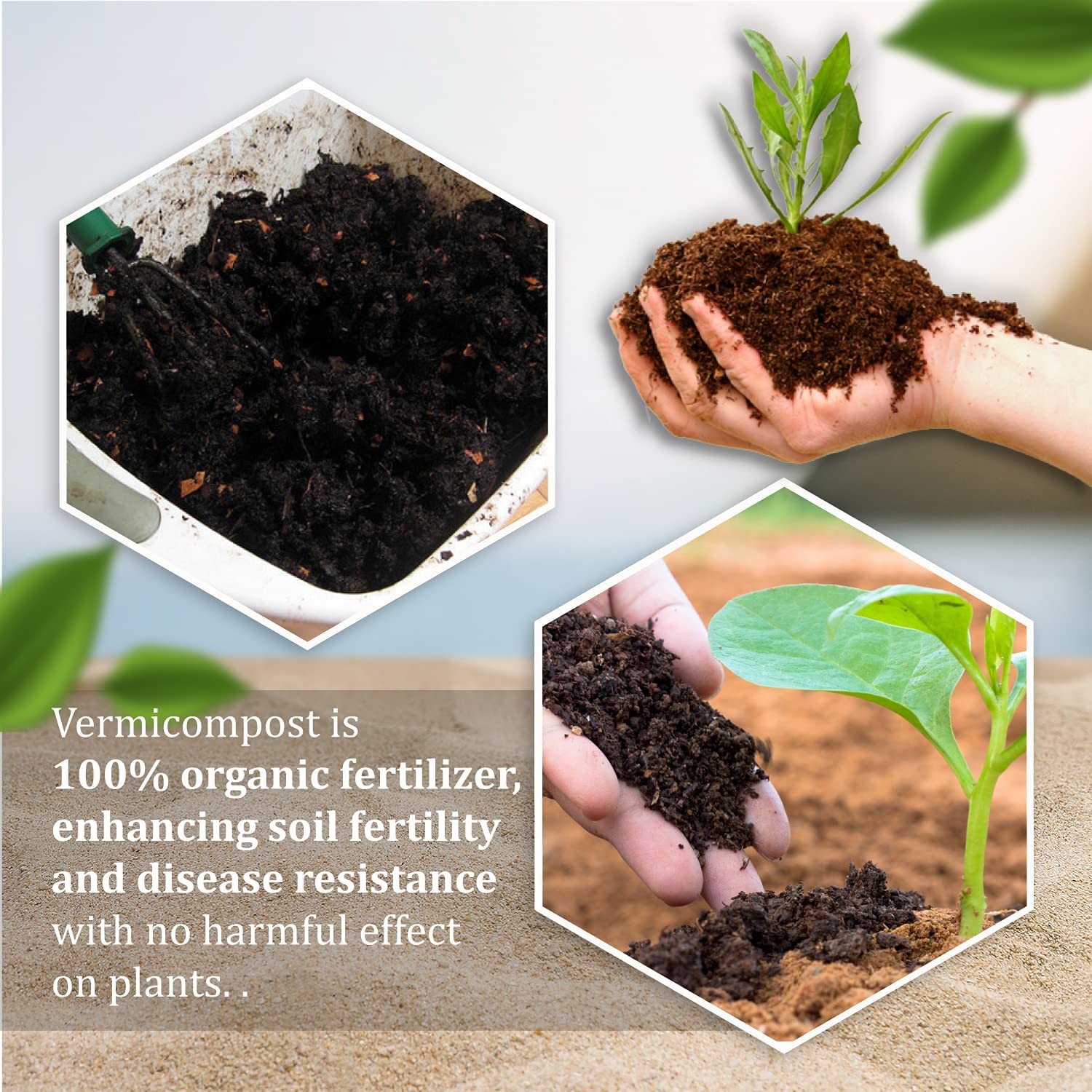Vermicompost - ভার্মিকম্পোস্ট গন্ধ বিহীন কেঁচো বিহীন ১ কেজি প্যাক
