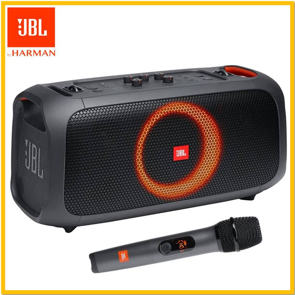 JBL PartyBox On-The-Go Portable Party Speaker with Microphone