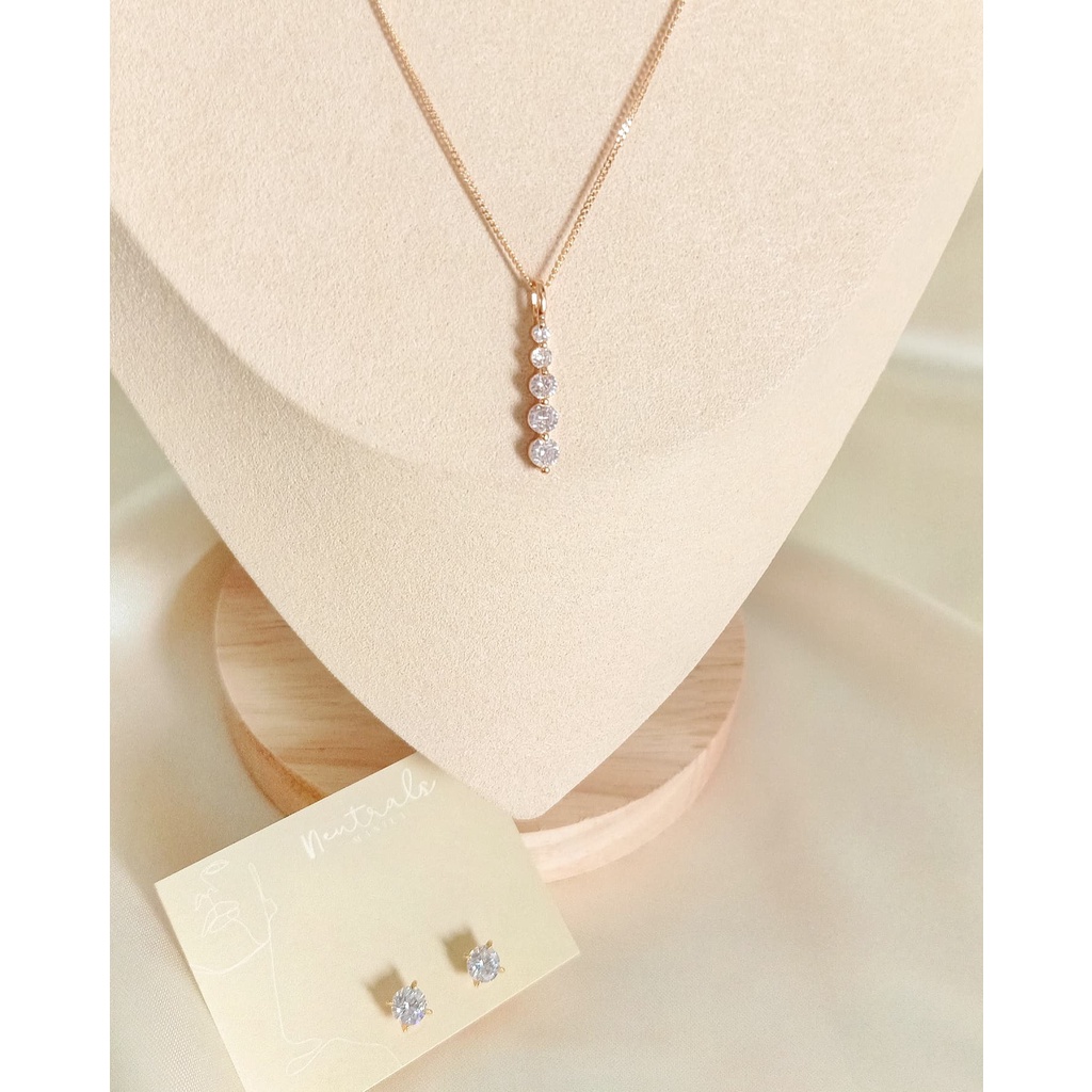 Neutrals.mnl - Bare Solitaire bar necklace and/or Bare Solitaire earring. 
