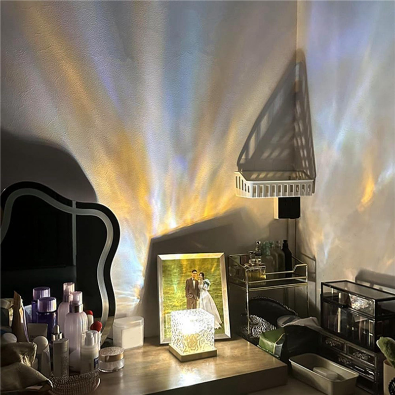 2X Northern Lights Lamp,Wave-Cube Lamp, Projector,16 Color Water Wave Effect Lights for Bedroom-C. 