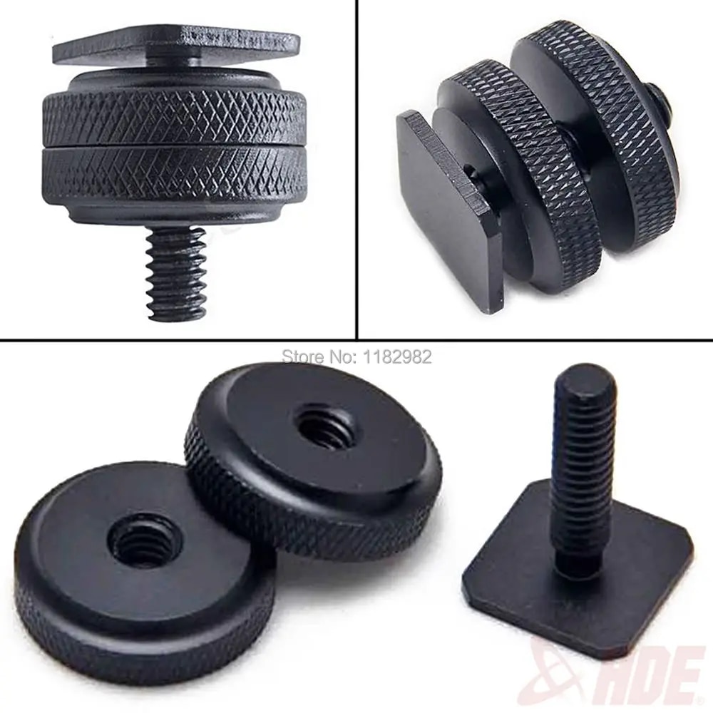 【3C VictoryEagle】2pcs postage + tracking number 1/4" Screw Threaded to Camera Hot Shoe Mount Adapter CTR-301P. 
