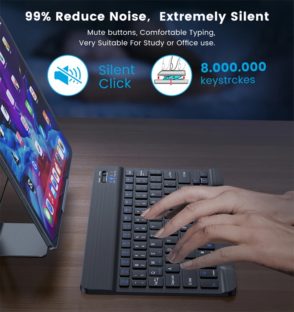 Bluetooth Wireless Keyboard Mouse For Android IOS Samsung Xiaomi Tablet For iPad Air Pro Mini Russian Korean Keyboard. 