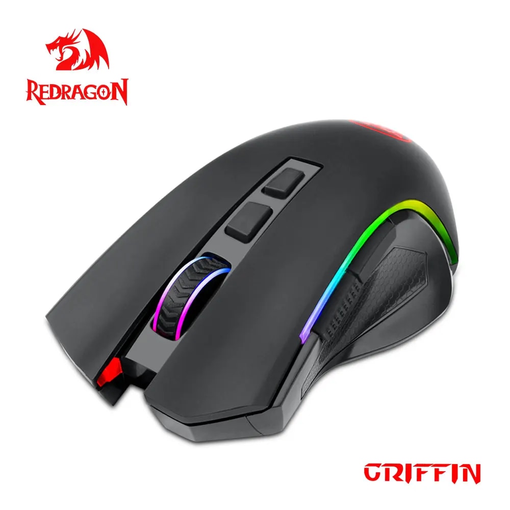 REDRAGON Griffin M602 KS RGB USB 2.4G Wireless Gaming Mouse 8000 DPI 8 buttons Programmable ergonomic for gamer Mice laptop PC