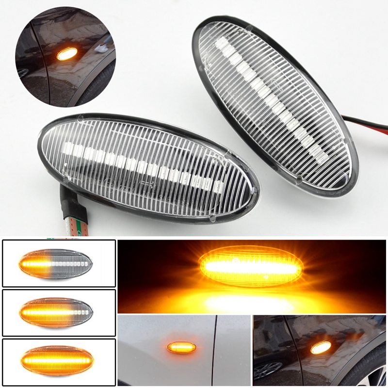 Car LED Dynamic Side Marker Signal Light Turn Lamp for Nissan White. 