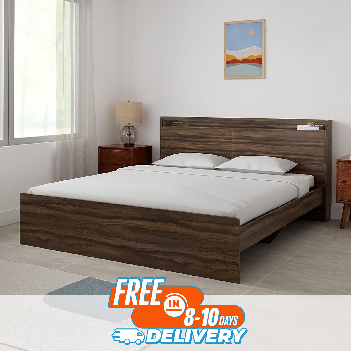 Andormahal MDF Aesthetic BED (Double size) without side box. 